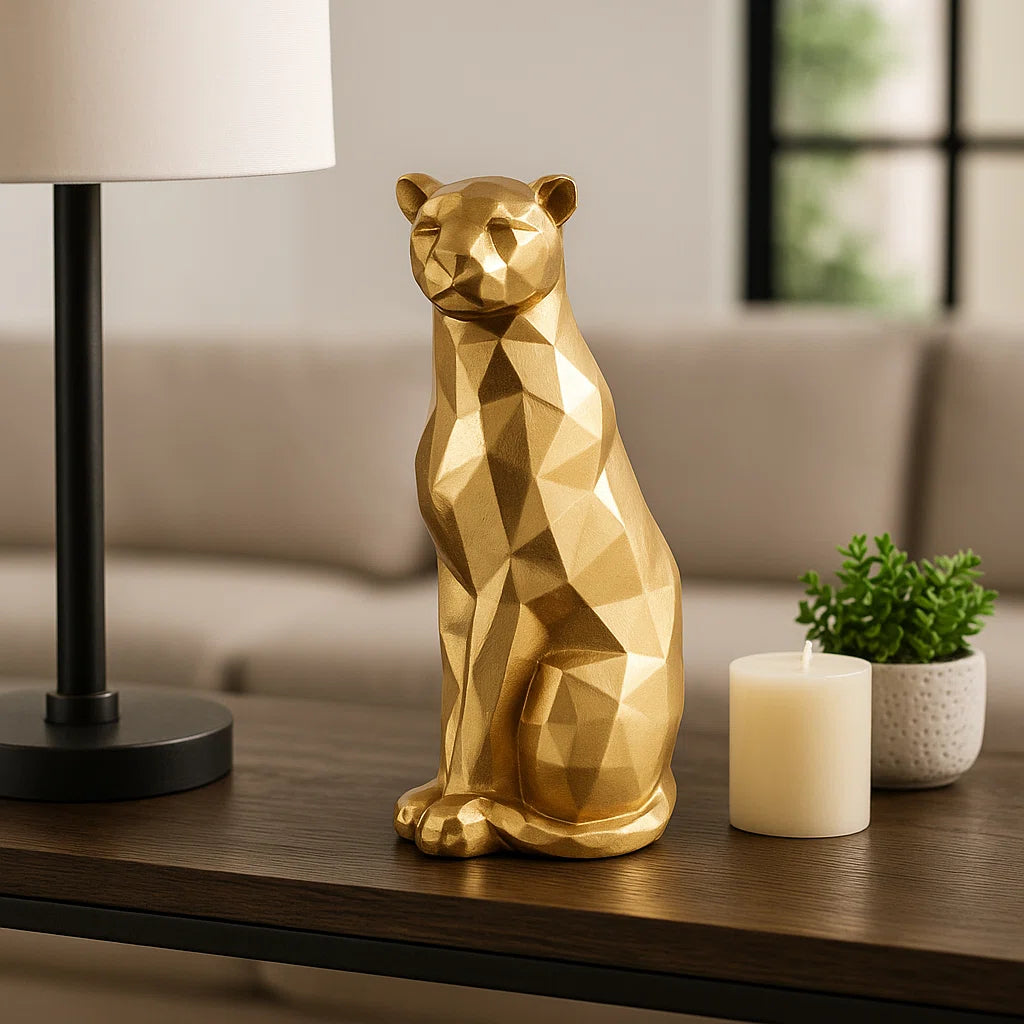 Ankney Geometric Leopard Sculpture Home Decor