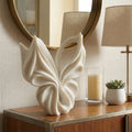 Decorative Butterfly Sculpture Object for Home Decor Display - Elegant Polyresin Figurine Statue Ideal Decoration for Living Room and Entryway - White