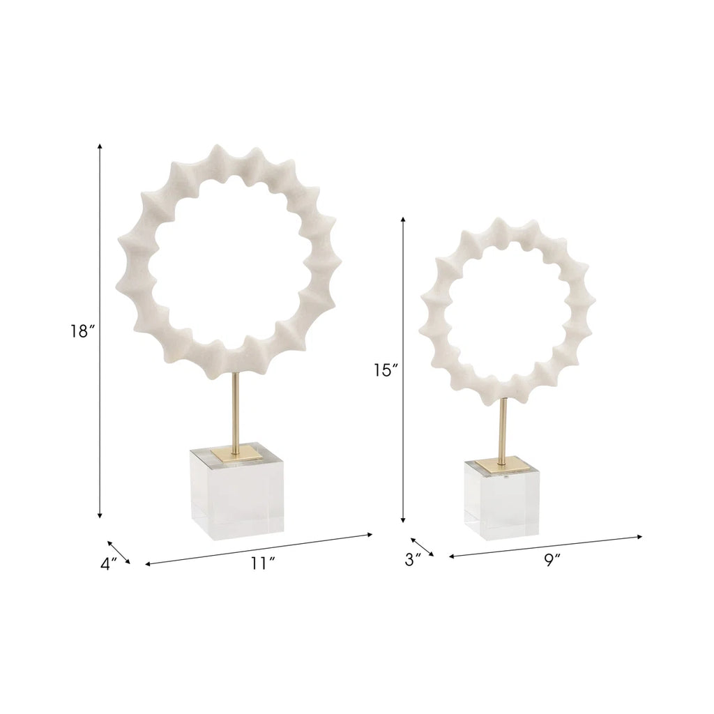 Decorative Resin and Glass Abstract Statue for Home Decor